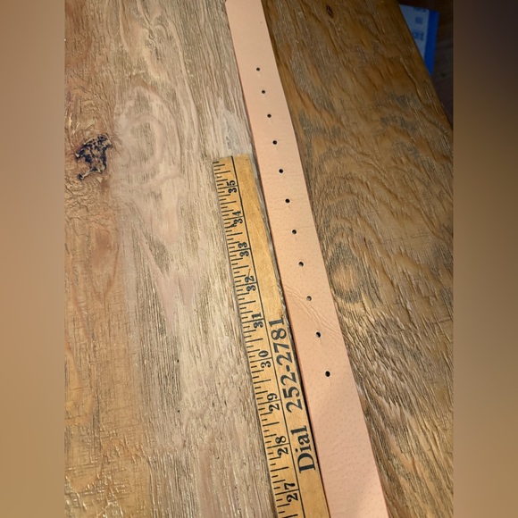 Tan  Faux Leather Belt with Gold Buckle - Picture 4 of 4